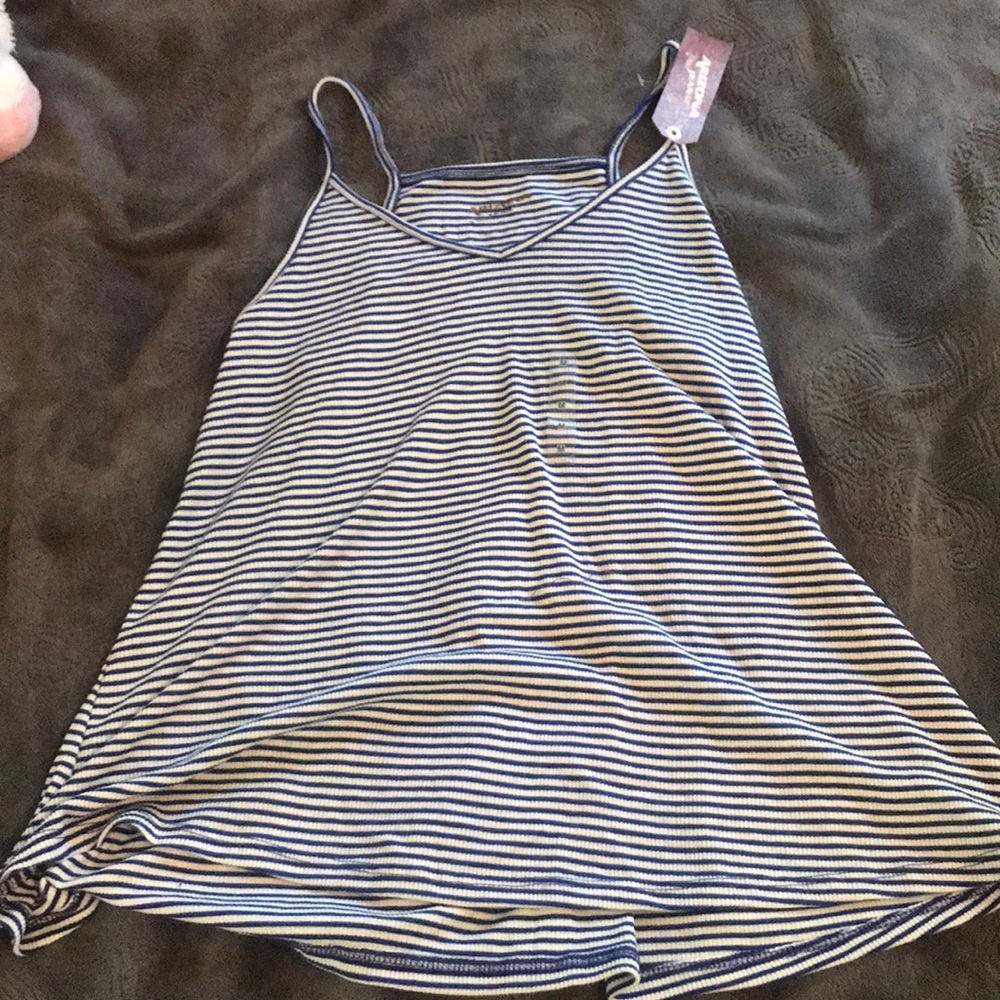 Blue and white stripes tank top